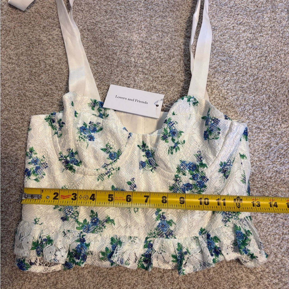 Lovers and Friends Edina Lace Crop Top NWT in Bouquet Floral Multi Size Small - Picture 7 of 9